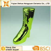 Plating Ceramic Boot Shape Piggy Bank